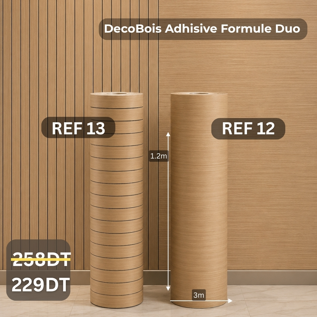 Pack duo:rouleaux effet bois ref12+ rouleaux Chipboard ref13 épaisseur 3mm