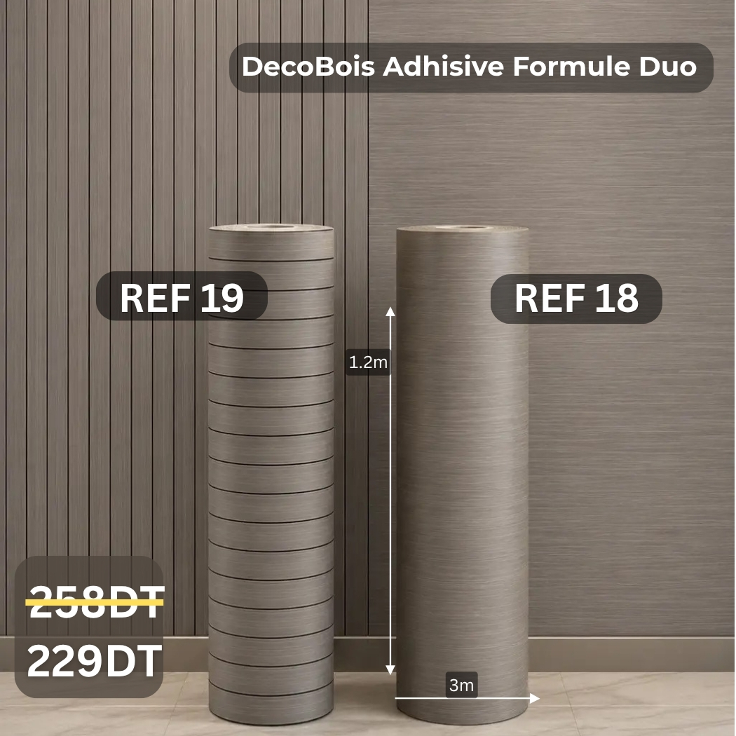 Pack duo:rouleaux effet bois ref19+ rouleaux Chipboard ref18 épaisseur 3mm