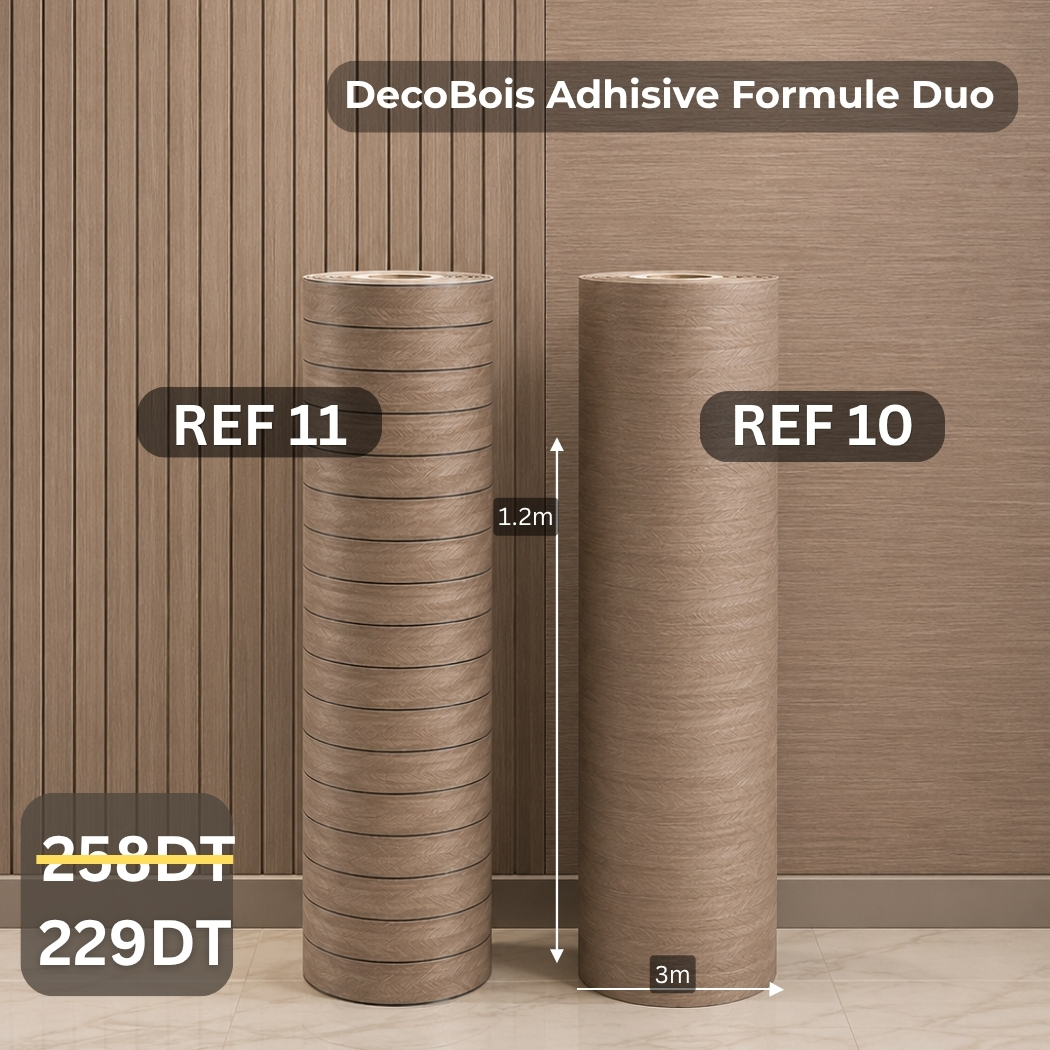 Pack duo:rouleaux effet bois ref10+ rouleaux Chipboard ref11 épaisseur 3mm