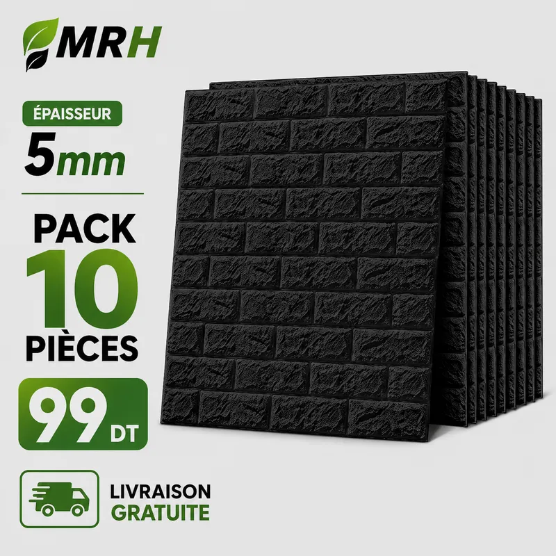 10 pièce faux pierre( épaisseur 5mm) noir