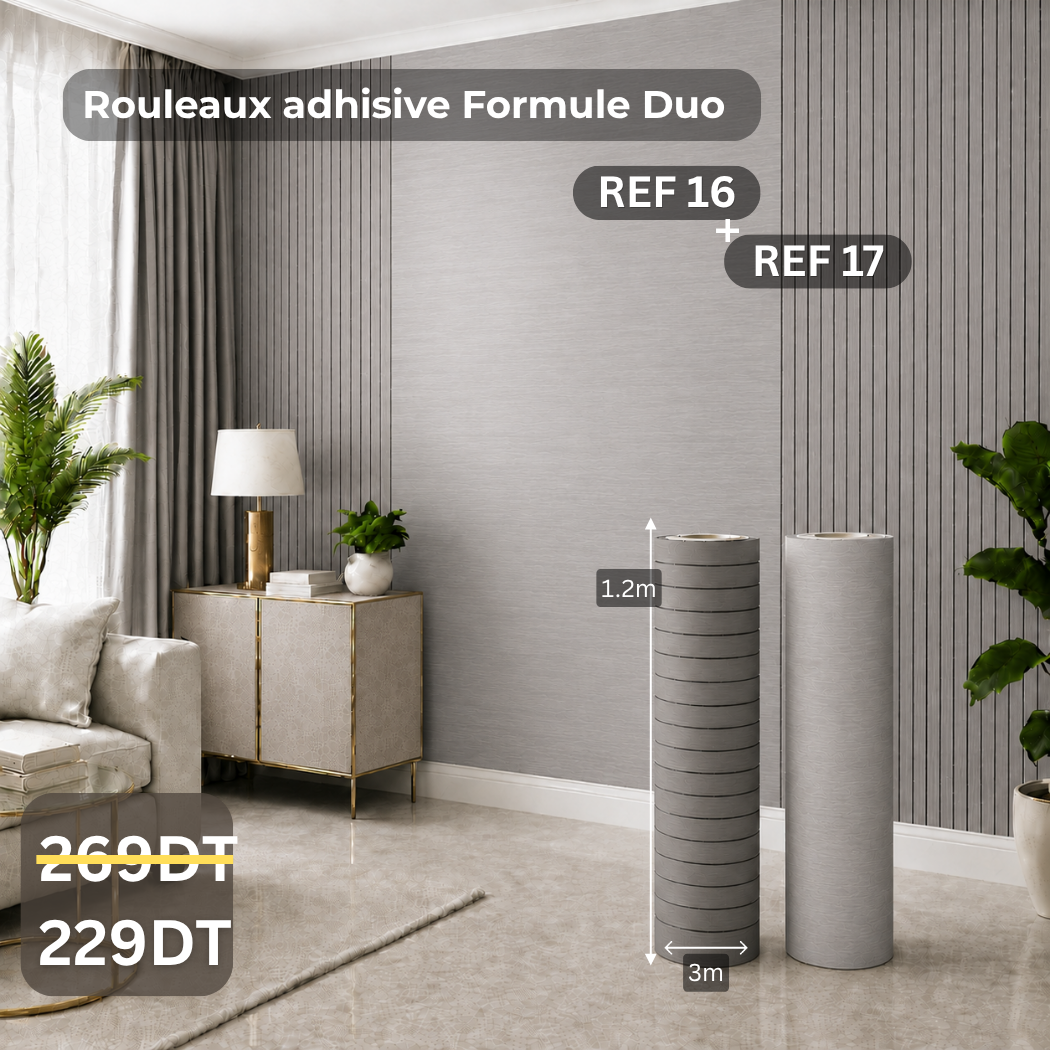 Pack duo:rouleaux effet bois ref16 + rouleaux Chipboard ref17 épaisseur 3mm