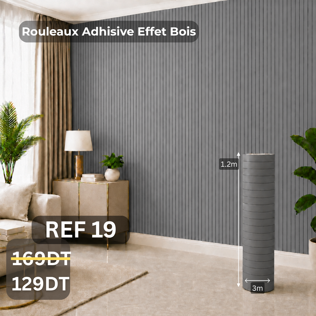 Rouleaux adhésive effet Bois 3m/1.20m ref19 épaisseur 3mm