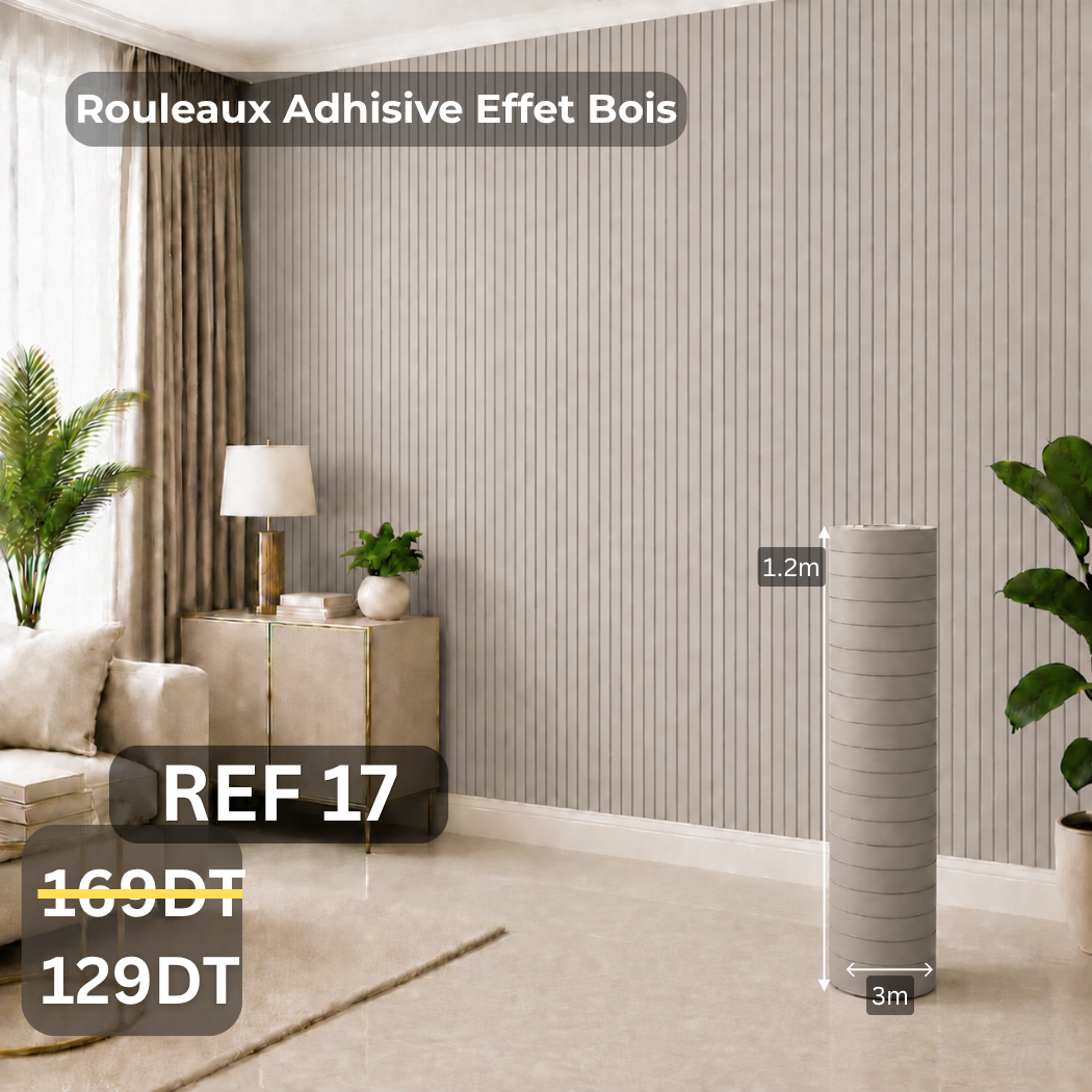 Rouleaux adhésive effet Bois 3m/1.20m ref17 épaisseur 3mm
