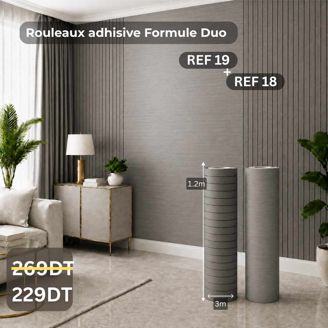 Pack duo:rouleaux effet bois ref19+ rouleaux Chipboard ref18 épaisseur 3mm