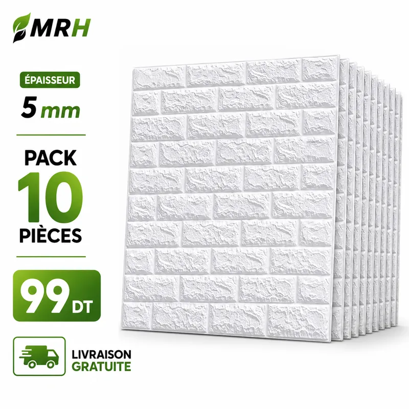 10 pièce faux pierre( épaisseur 5mm) Blanc