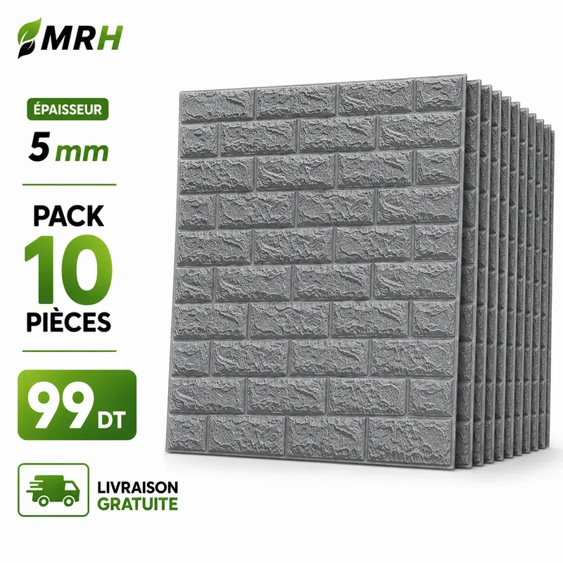 10 pièce faux pierre( épaisseur 5mm) gris